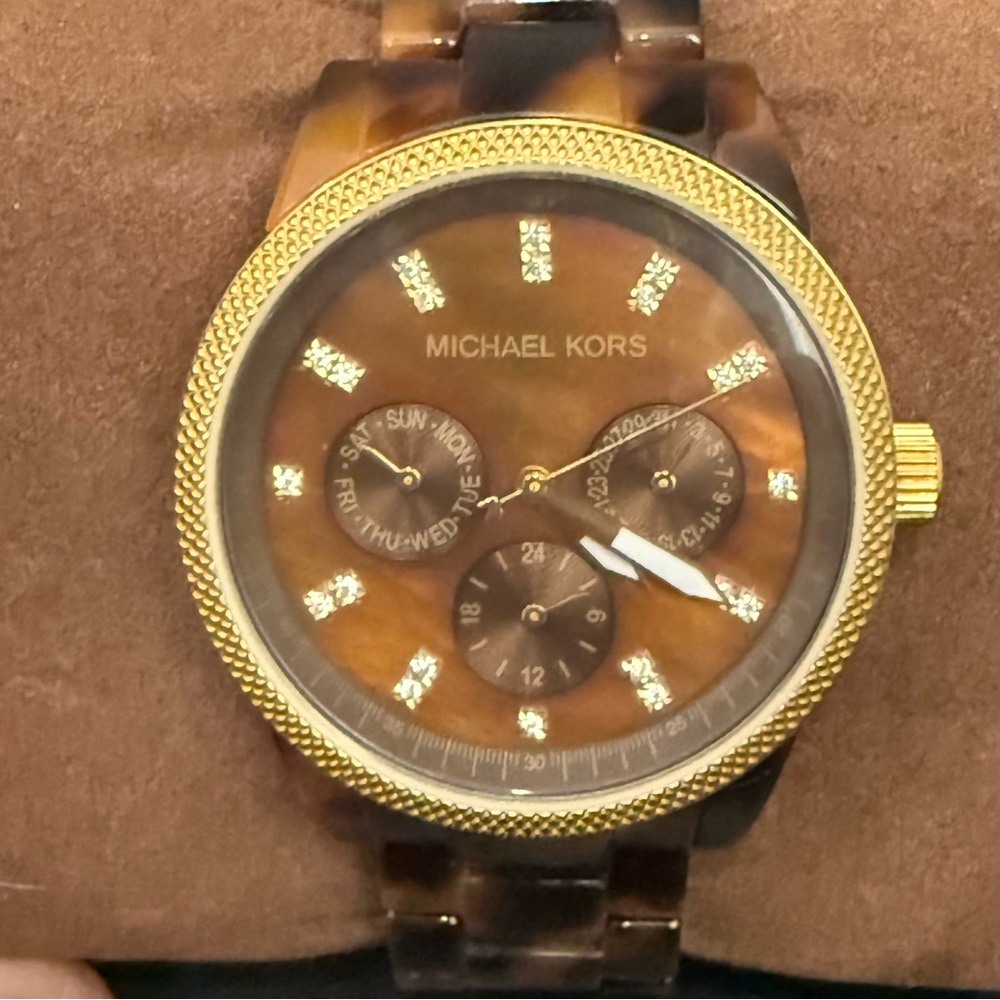 MICHAEL KORS MK5038 Jet Set Ritz Acrylic Tortoiseshell 36mm Women’s Watch